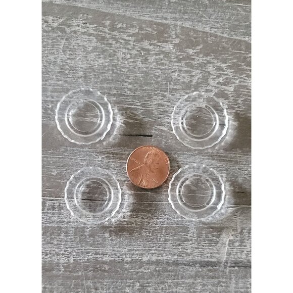 Miniature dinner plates Set Of 4 Clear 1 Inch Diameter - Picture 4 of 5